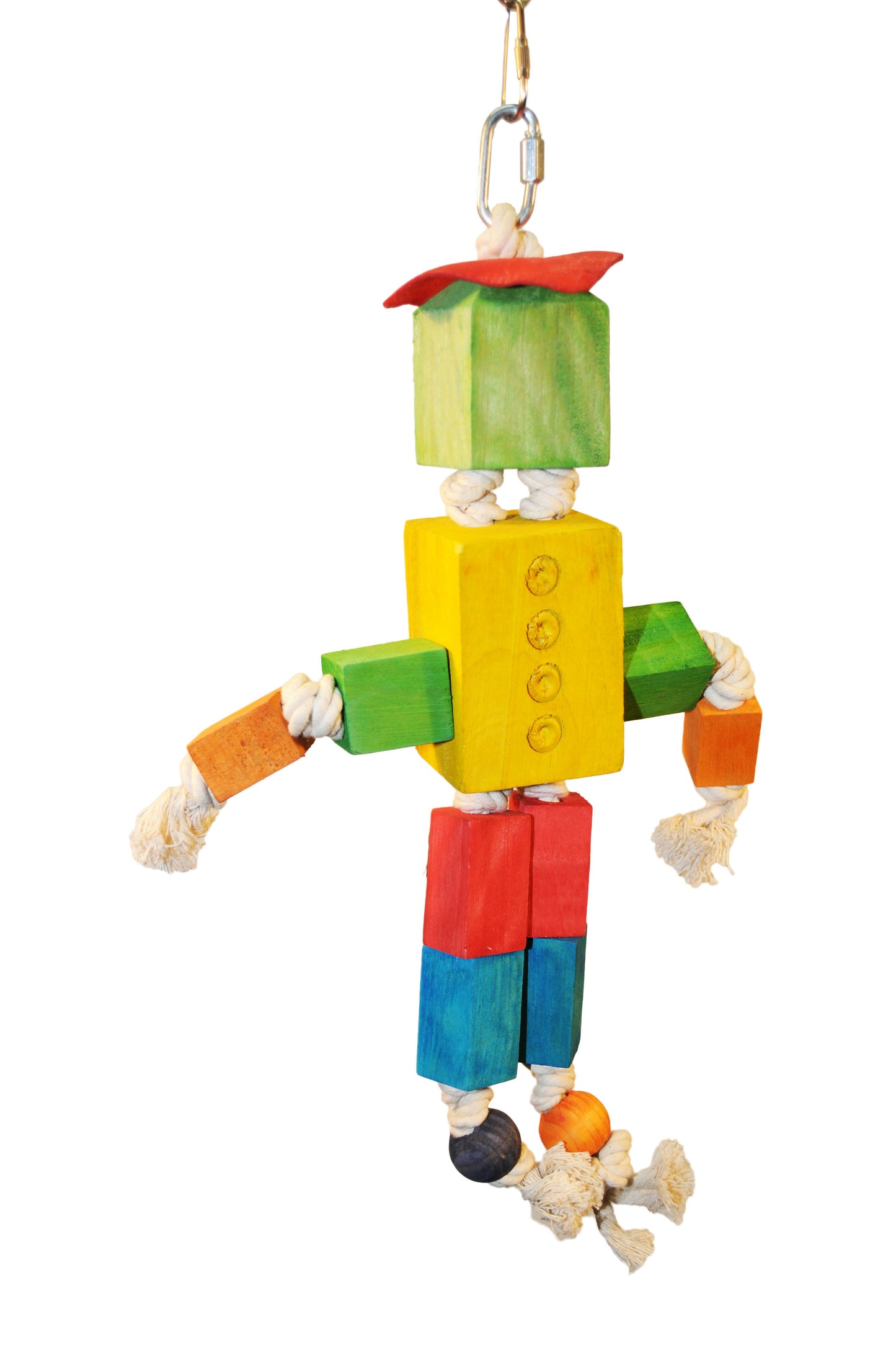 Wood Block Man Bird Toy